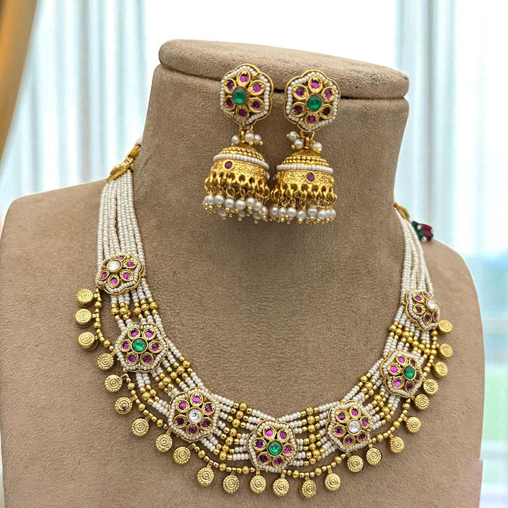 Jewel Addiction Timeless Royal Kundan And Pearl Necklace Set