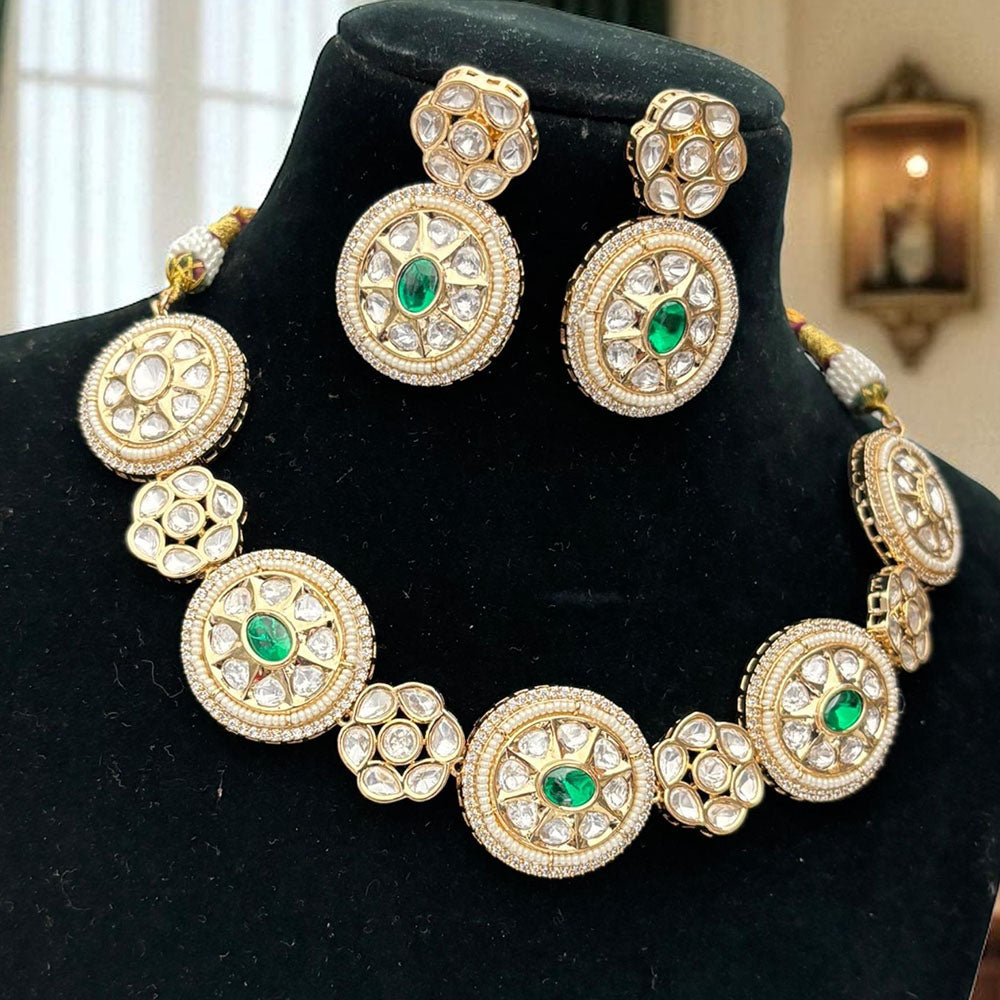 Jewel Addiction Heritage Glam Kundan And Pota Stone Necklace Set