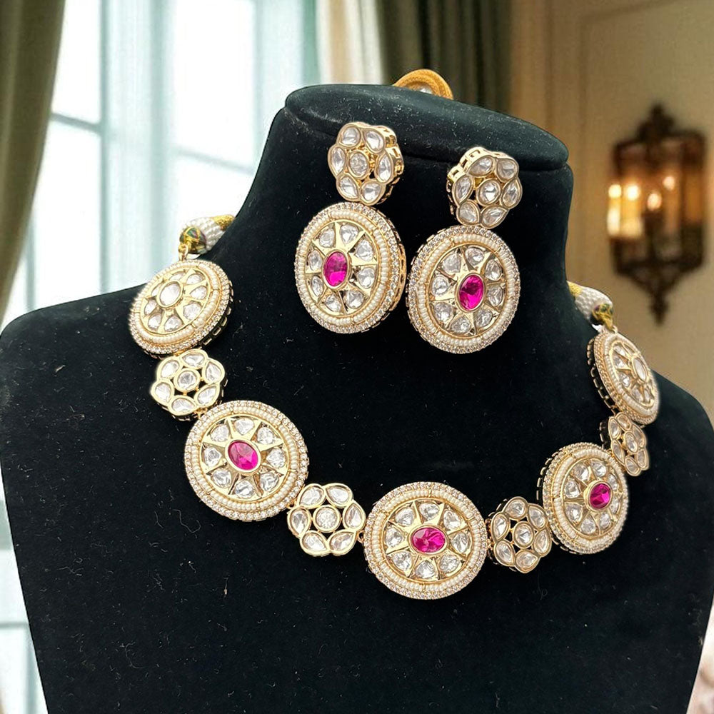 Jewel Addiction Heritage Glam Kundan And Pota Stone Necklace Set