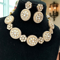 Jewel Addiction Heritage Glam Kundan And Pota Stone Necklace Set