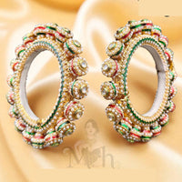 Jewel Addiction Timeless Beauty Kundan And Pearls Bangles Set