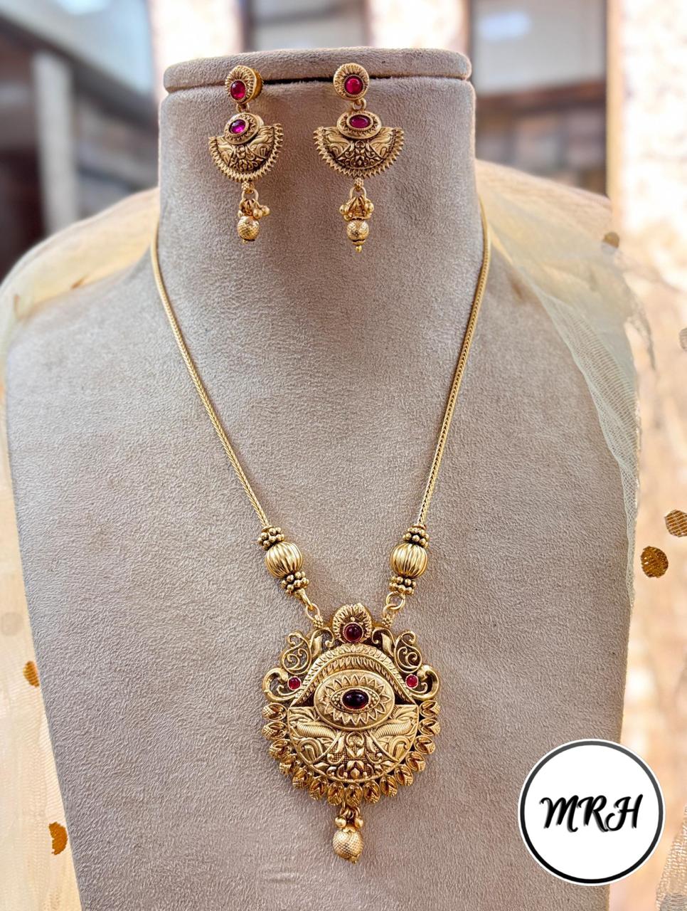 Jewel Addiction Exclusive Pota Stone Long Necklace Set with Ethnic Design and Statement Appeal