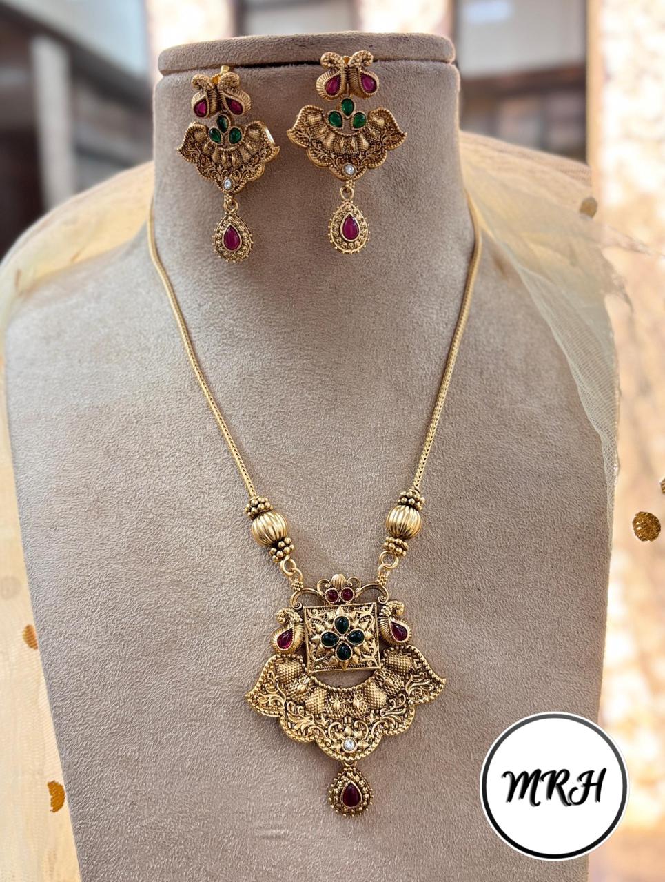 Jewel Addiction Exclusive Pota Stone Long Necklace Set with Ethnic Design and Statement Appeal