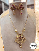 Jewel Addiction Exclusive Pota Stone Long Necklace Set with Ethnic Design and Statement Appeal