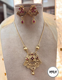 Jewel Addiction Exclusive Pota Stone Long Necklace Set with Ethnic Design and Statement Appeal