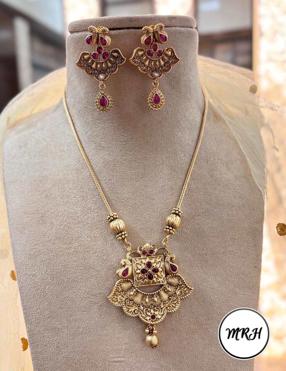 Jewel Addiction Exclusive Pota Stone Long Necklace Set with Ethnic Design and Statement Appeal