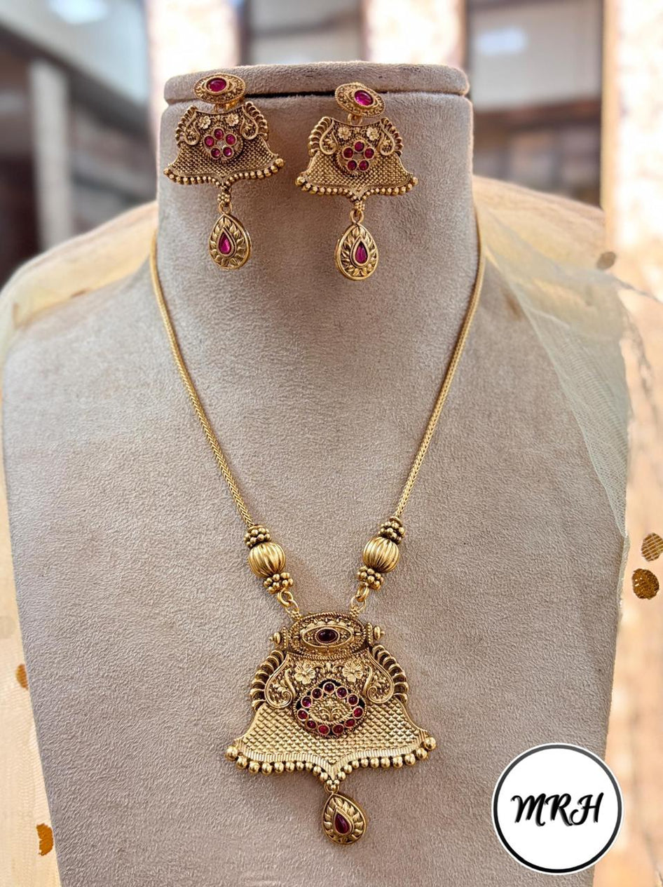 Jewel Addiction Exclusive Pota Stone Long Necklace Set with Ethnic Design and Statement Appeal