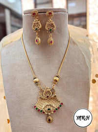 Jewel Addiction Exclusive Pota Stone Long Necklace Set with Ethnic Design and Statement Appeal
