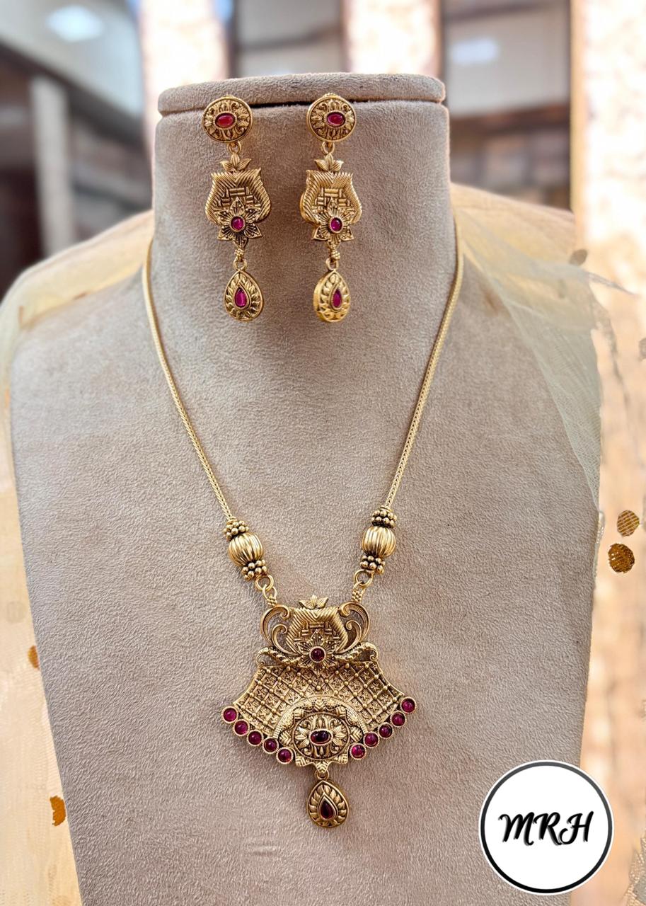 Jewel Addiction Exclusive Pota Stone Long Necklace Set with Ethnic Design and Statement Appeal