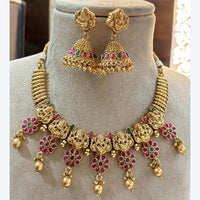 Jewel Addiction Traditional Pota Stone Temple Necklace Set For Traditional And Wedding Wear