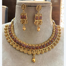 Jewel Addiction Traditional Pota Stone Temple Necklace Set For Traditional And Wedding Wear