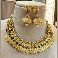 Jewel Addiction Traditional Pota Stone Temple Necklace Set For Traditional And Wedding Wear