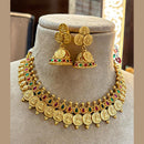 Jewel Addiction Traditional Pota Stone Temple Necklace Set For Traditional And Wedding Wear