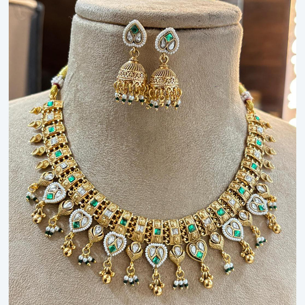 Jewel Addiction Heritage Inspired Meenakari And  Pota Stone Necklace Set