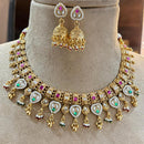 Jewel Addiction Heritage Inspired Meenakari And  Pota Stone Necklace Set