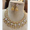 Jewel Addiction Heritage Inspired Meenakari And  Pota Stone Necklace Set