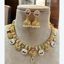 Jewel Addiction Heritage Inspired Meenakari And  Pota Stone Necklace Set