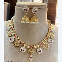Jewel Addiction Heritage Inspired Meenakari And  Pota Stone Necklace Set
