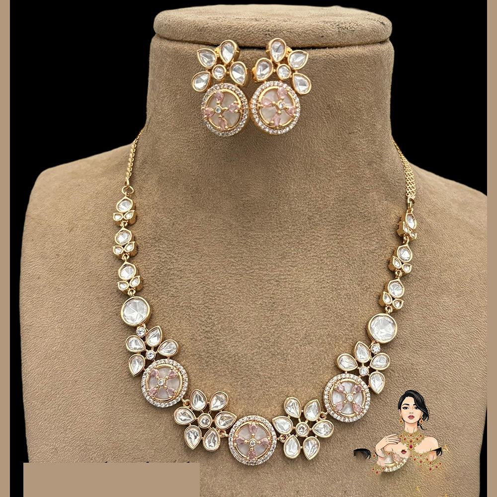 Jewel Addiction Luxury Polki Kundan Necklace Set For Wedding And Festive Wear