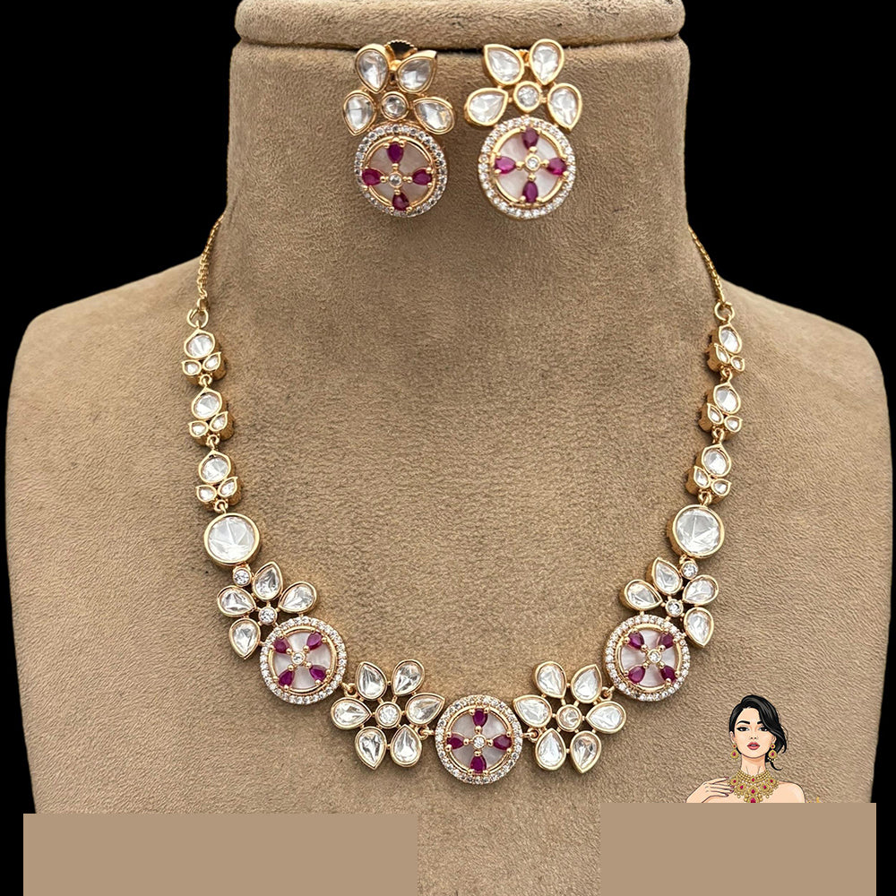 Jewel Addiction Luxury Polki Kundan Necklace Set For Wedding And Festive Wear