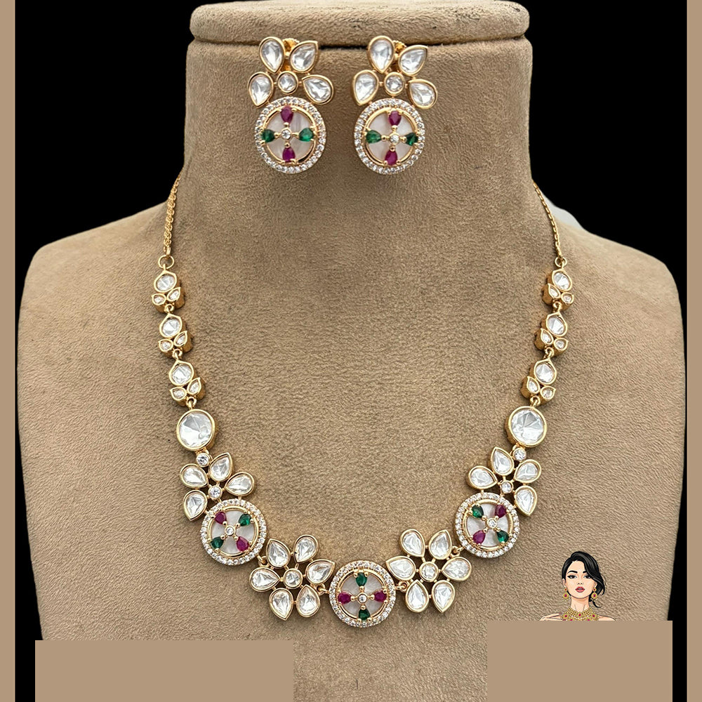 Jewel Addiction Luxury Polki Kundan Necklace Set For Wedding And Festive Wear