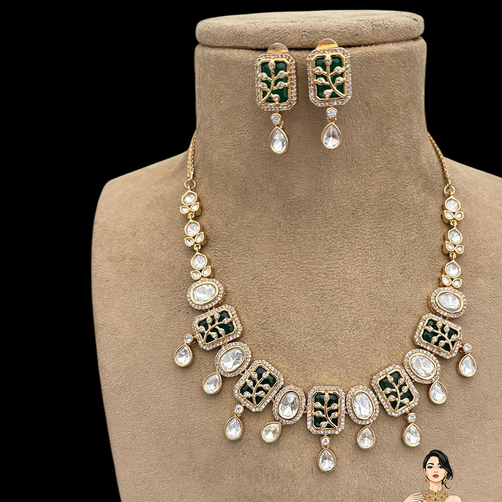 Jewel Addiction Luxury Polki Kundan Necklace Set For Wedding And Festive Wear