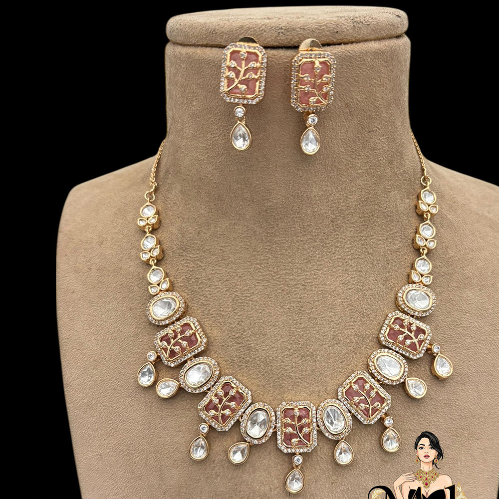 Jewel Addiction Luxury Polki Kundan Necklace Set For Wedding And Festive Wear