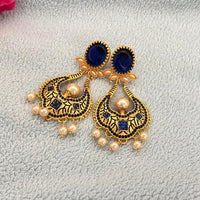Jewel Addiction Austrain Stone And Pearl Dangler Earring For Festive And Fusion Wear 
