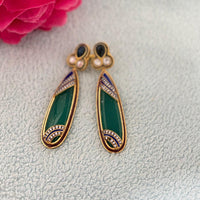 Jewel Addiction Ethnic Glow Pota And Austrain Stone Designer Dangler Earrings