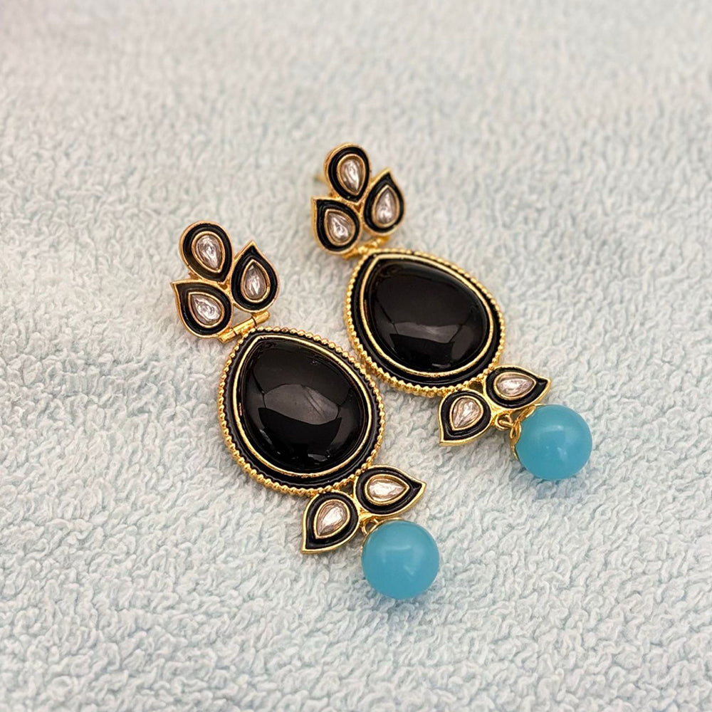 Jewel Addiction Royal Spark Pota And Crystal Stone Ethnic Glam Dangler Earrings