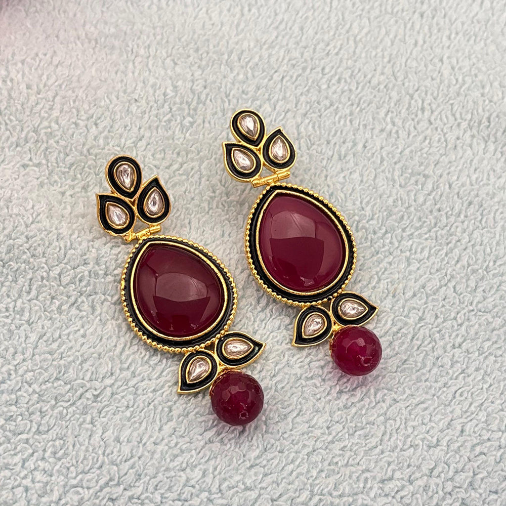 Jewel Addiction Royal Spark Pota And Crystal Stone Ethnic Glam Dangler Earrings