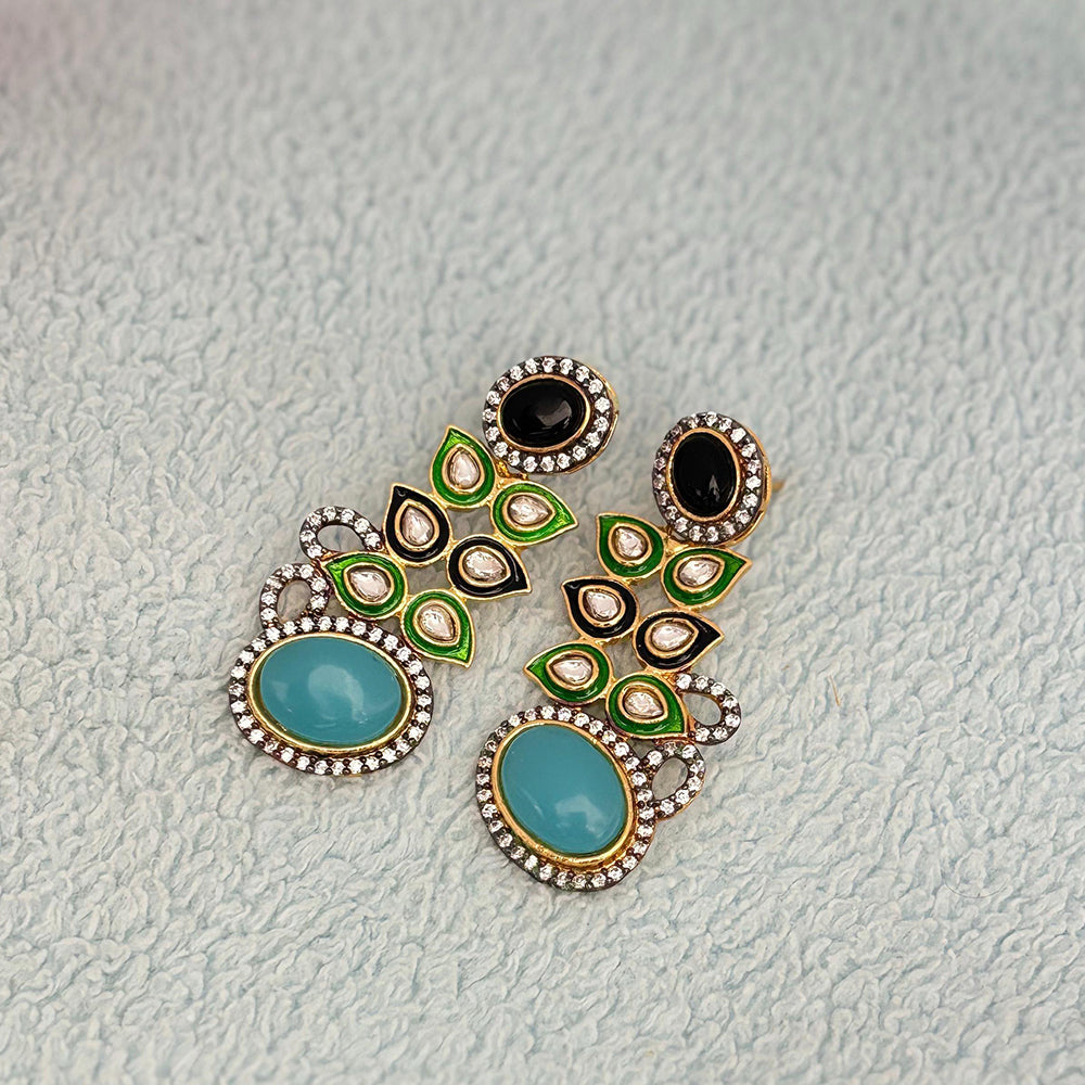 Jewel Addiction Royal Spark Pota And Austrain Stone Ethnic Glam Dangler Earrings