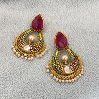 Jewel Addiction Royal Bloom Pota Stone And Pearl Fusion Dangler Earrings
