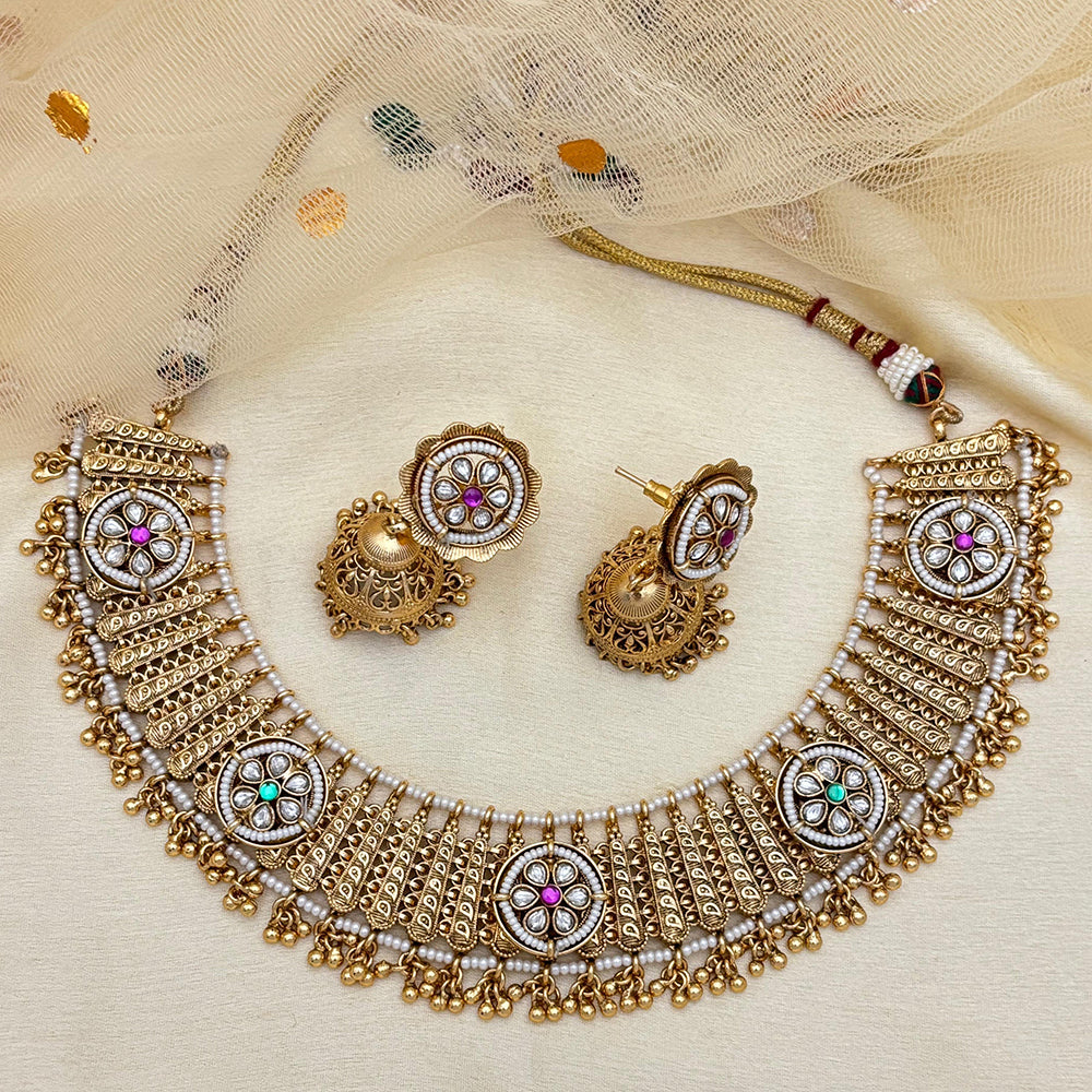 Jewel Addiction Timeless Royal Kundan And Pearl Necklace Set
