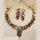 Jewel Addiction Traditional Gold Perl Necklace Set With Peacock Features