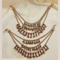 Jewel Addiction Traditional Copper Finish Pota Stone And Pearl Multi Layer Kan Chain