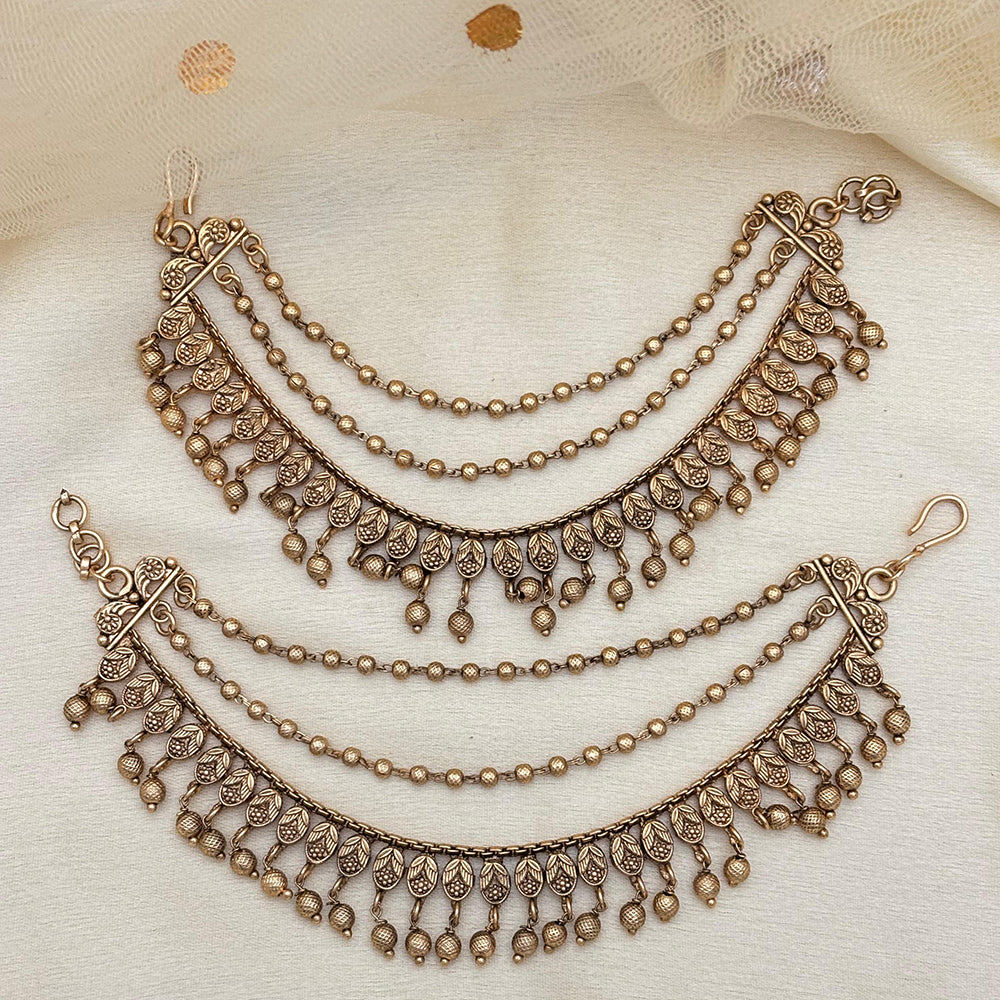 Jewel Addiction Traditional Copper Finish Pearl Multi Layer Kan Chain