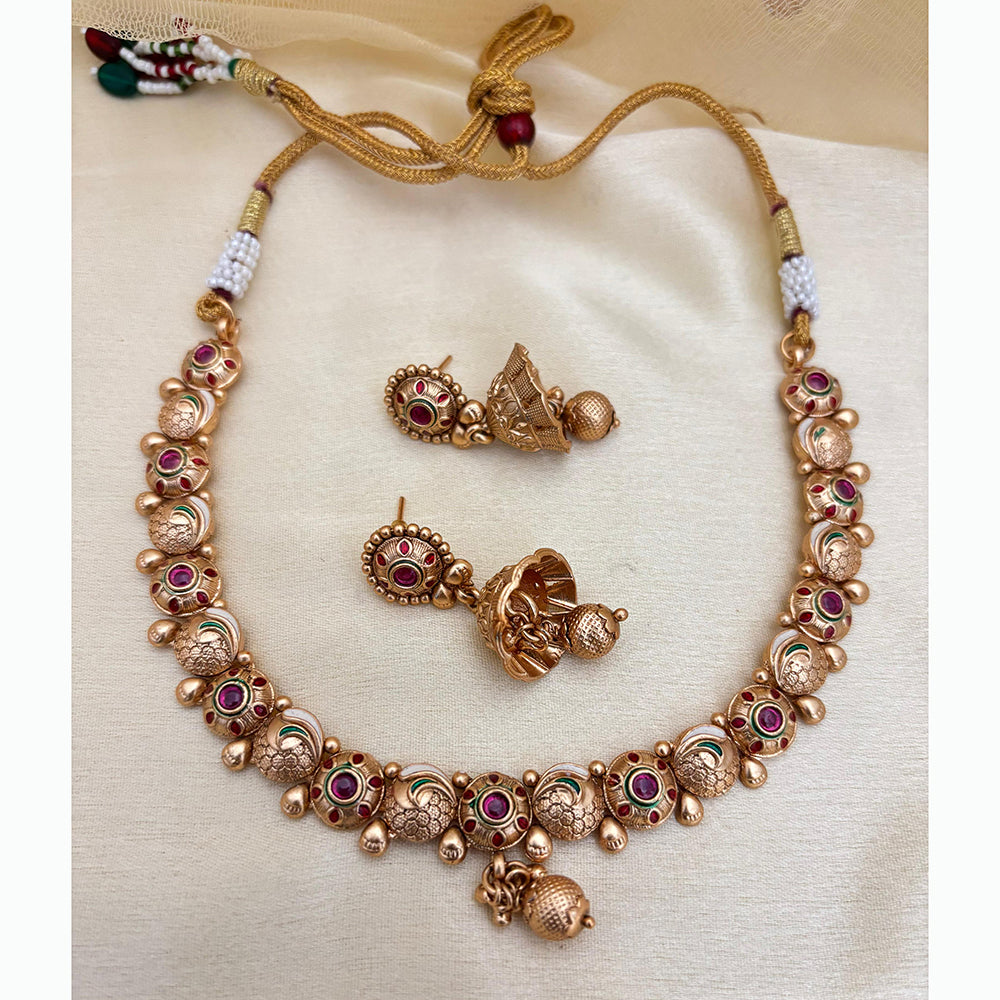 Jewel Addiction Traditional Pota Stone and Pearl Necklace Set For All Occassions