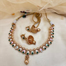 Jewel Addiction Elegant Crystal Stone Necklace Set With Meenakari work Party and Wedding Wear