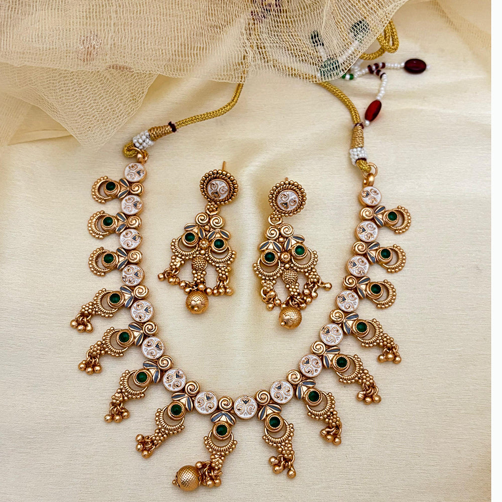 Jewel Addiction Elegant Crystal Stone Necklace Set With Meenakari work Party and Wedding Wear
