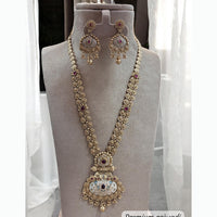 Jewel Addiction Ethnic Pota Stones Long Necklace Set for Party and wedding Outfits