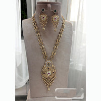 Jewel Addiction Enthic Gold Plated Pearl Long Necklace Set For Wedding Occassions