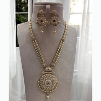 Jewel Addiction Enthic Gold Plated Pearl Long Necklace Set For Wedding Occassions