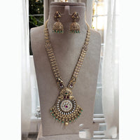 Jewel Addiction Classic Kundan And Pearl Stone Necklace Set Perfect For Wedding Wear 