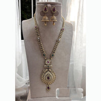 Jewel Addiction Ethnic Pota Stones Long Necklace Set for Party and wedding Outfits