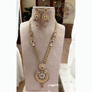 Jewel Addiction Enthic Gold Plated Pearl Long Necklace Set For Wedding Occassions