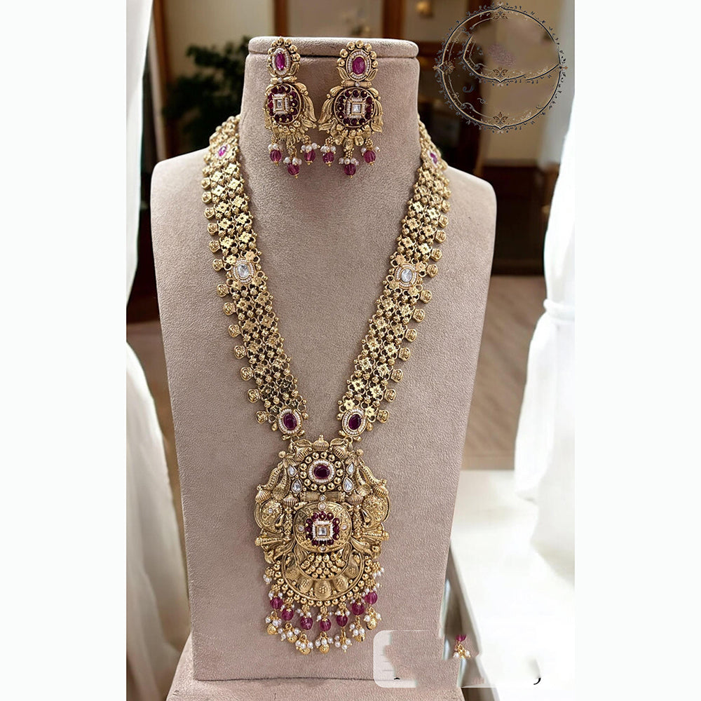 Jewel Addiction Classic Kundan And Pearl Stone Necklace Set Perfect For Wedding Wear