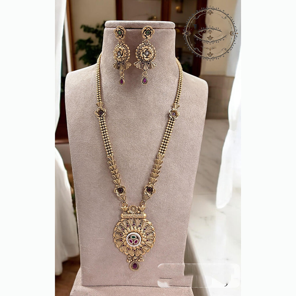 Jewel Addiction Classic Kundan And Pearl Stone Necklace Set Perfect For Wedding Wear