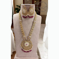 Jewel Addiction Classic Kundan And Pearl Stone Necklace Set Perfect For Wedding Wear 