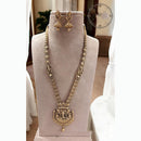 Jewel Addiction Traditional Pota Stone Long NecklaceSet With Ganesh motif
